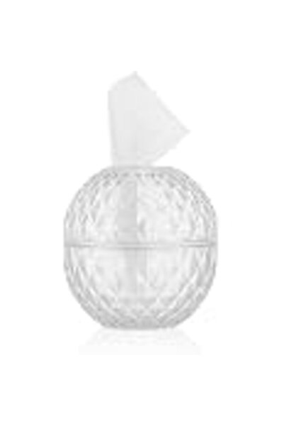 Generic Decorative Crystal Glass Tissue Box Cover – Round Clear Diamond Patte...