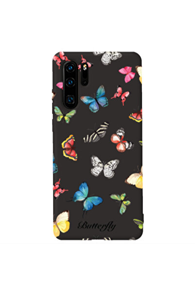 Other Huawei P30 Pro Butterfly Mix Black Colored Silicone TPU Θήκη