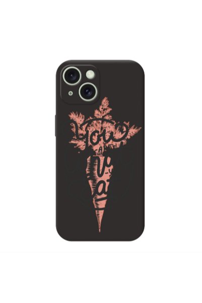 Other Apple iPhone 15 You are What You Eat Black Colored Silicone TPU Θήκη
