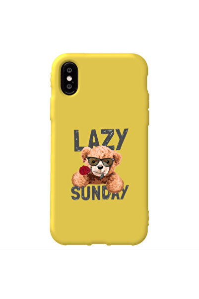 Other Apple iPhone Xs Lazy sunday Yellow Colored Silicone TPU Θήκη