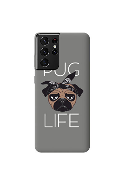 Other Samsung S21 Ultra Pug Life Grey Colored Silicone TPU Θήκη