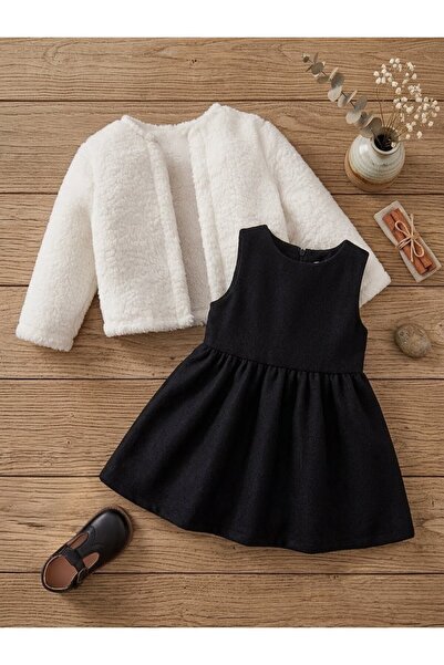 shop Girls' 2-Piece Combination Woven Clothing Keeps Warm in Winter