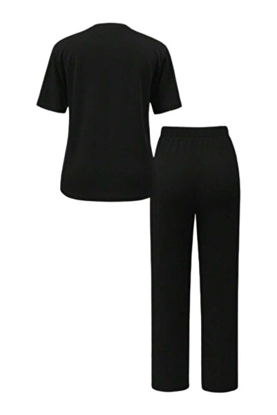 OEM 2-piece Top Bottom Set for women, casual, black, size M