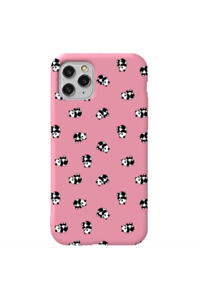 Other Apple iPhone 11 Pro Small Pandas Pink Colored Silicone TPU Θήκη