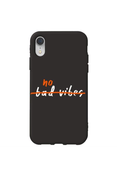 Other Apple iPhone Xr No bad vibes 2 Black Colored Silicone TPU Θήκη