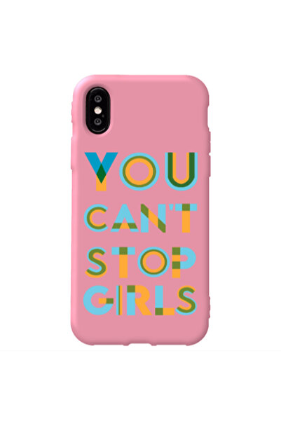 Other Apple iPhone X You Cant Stop Girls Pink Colored Silicone TPU Θήκη