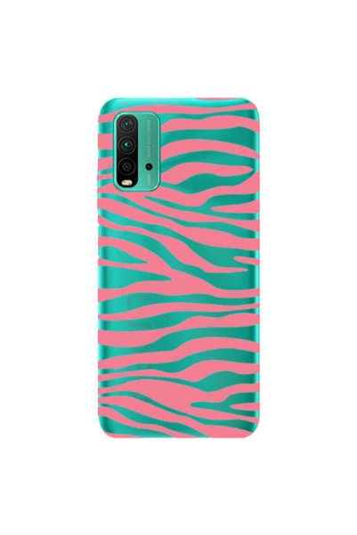 Other Xiaomi Redmi 9T Pink Zebra Transparent Silicone TPU Θήκη