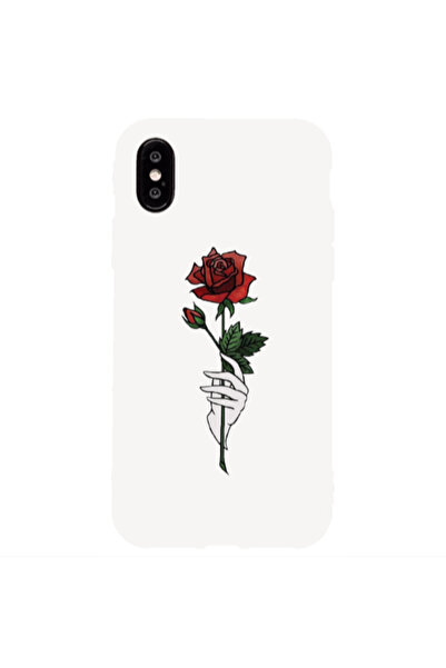 Other Apple iPhone Xs Rose in hand Yellow Colored Silicone TPU Θήκη