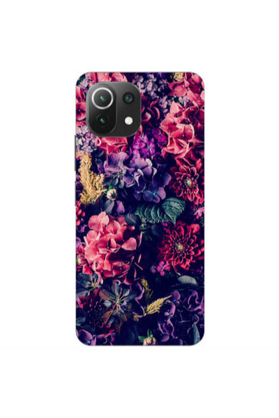 Other Xiaomi Mi 11 Lite Purple and pink flowers Transparent Silicone TPU Θήκη