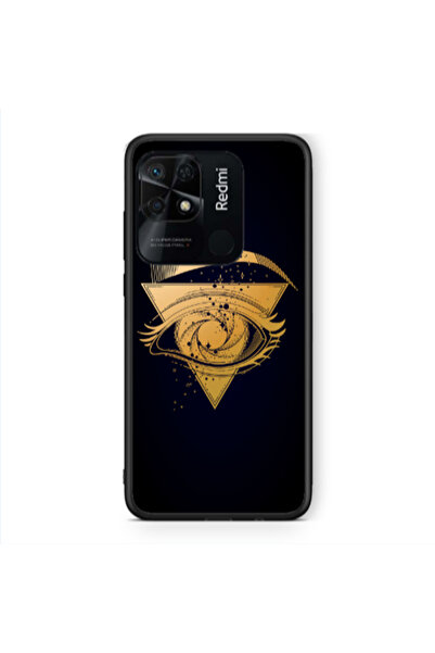 Other Xiaomi Redmi 10C Triangular gold eye Black Glossy Θήκη