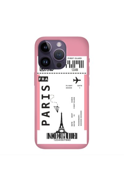 Other Apple iPhone 14 Pro Max Paris FRA Pink Colored Silicone TPU Θήκη