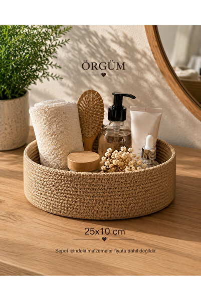 ÖRGÜM Organizator tip coș cu aspect de răchită 20x10 cm
