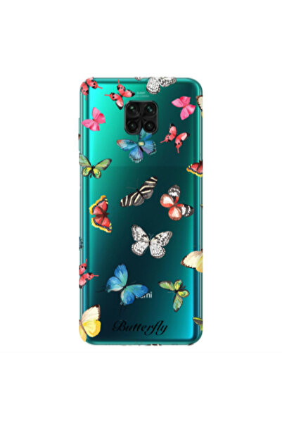 Other Xiaomi Redmi Note 9S Mixed Butterflys Transparent Silicone TPU Θήκη