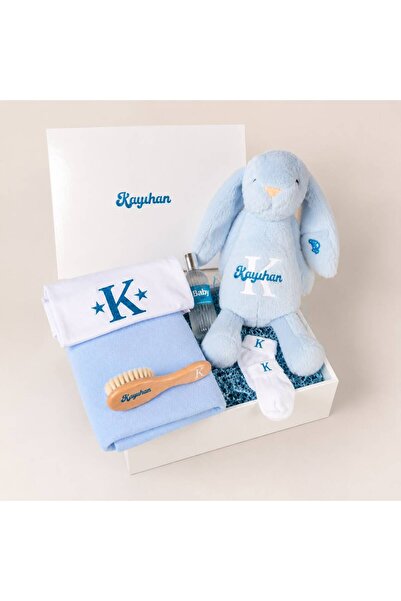 Hellobox Premium Kişiselleştirilebilir İsme Özel Monogram Erkek Bebek Hediyes...