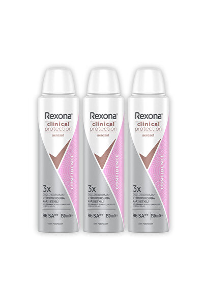 Rexona Kadın Clinical Protection Spray Deodorant Confidence 150 ml x3