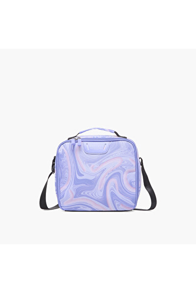Spirit Marble Print Lunch Bag for Girls 8-13 Years with Zip Closure
