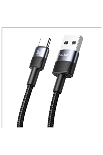 Usams Cablu de încărcare SJ718 USB-A la USB-C 18W 1.2m Negru