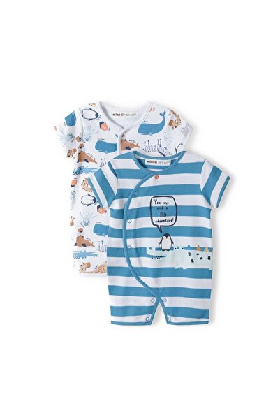 Minoti Summer Baby Bodysuits Set (2 pcs) - Animals Blue (0025551)
