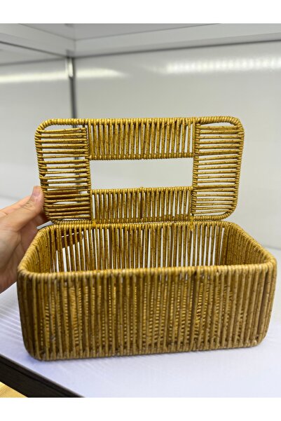 OWLORA Rattan Görünümlü Kapaklı Peçetelik