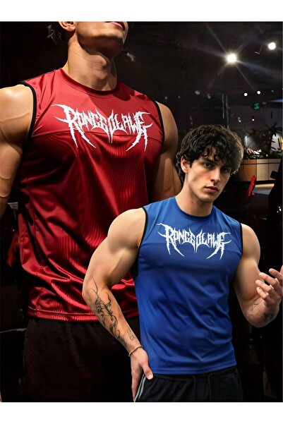 kalawear Men's 2Pcs Fit Gym Fitness Breathable Technical Quick Dry Slim Fit A...