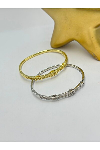 BYYEŞO Square Cut Detail Steel Clamp Silver