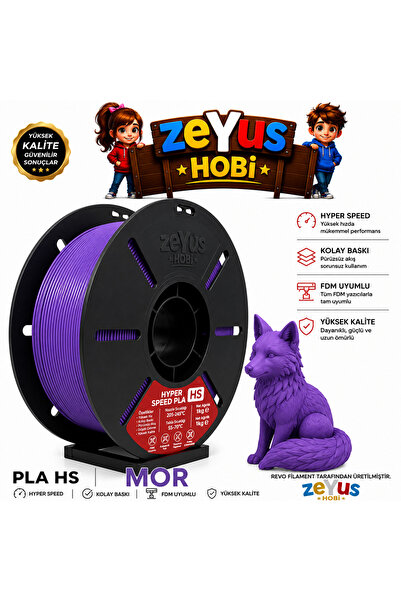 ZEYUS HOBİ Generic PLA HS Hyper Speed Filament – MOR | 1.75 mm | 1000 gr