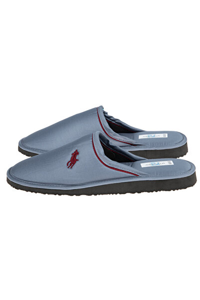 Amaryllis Slippers Ανδρική παντόφλα γκρι-γαλάζια, από ύφασμα Ciel Raf, βαμβακ...