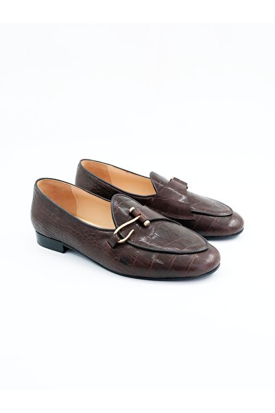 Tenau Woman's genuine leather flat shoes brown