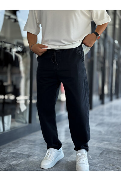 BYBASICMAN Μαύρο παντελόνι με λεπτή, χαλαρή εφαρμογή, που πλένεται στο πλυντή...