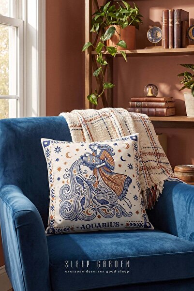 Sleep Garden Aquarius Zodiac Sign Design Modern Decorative Throw Pillow Cover...