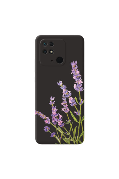 Other Xiaomi Redmi 10C Flowers 8 Black Colored Silicone TPU Θήκη