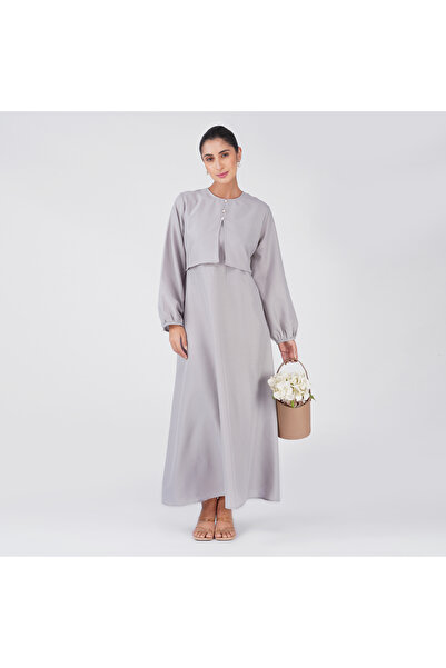 LINELLE Grey Layered Maxi Dress