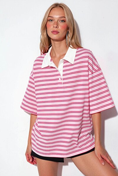 Hiccup BUSEM Tricou Polo Din Bumbac Cu Dungi Pentru Femei
