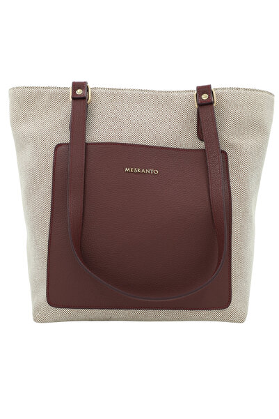 Meskanto Tote Canvas-Genuine Leather Women Shopping Handle and Shoulder Bag