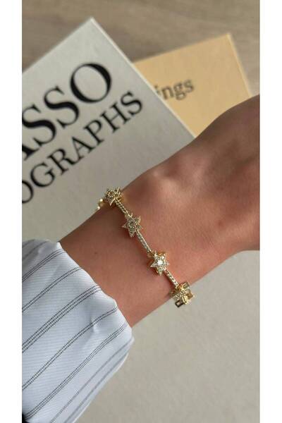 İREM YILDIZ 14K Luxury Gold Kararma Yapmaz Kadın Bileklik