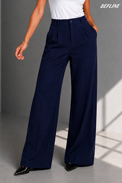 LAVİNİM Women's Scuba Oversize Palazzo Pants Lycra High Waist