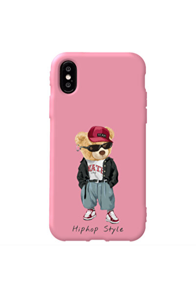 Other Apple iPhone Xs Hip hop style Pink Colored Silicone TPU Θήκη