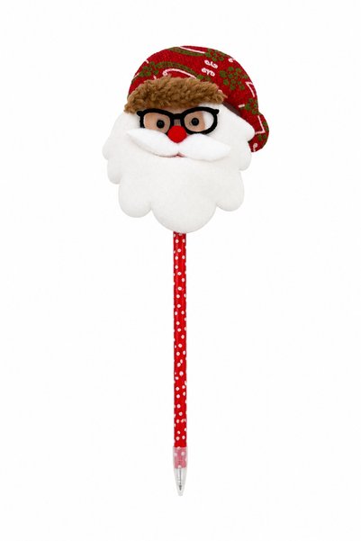 PARTİPORT Party Supplies Christmas Plush Teddy Bear Ballpoint Pen Blue Color ...