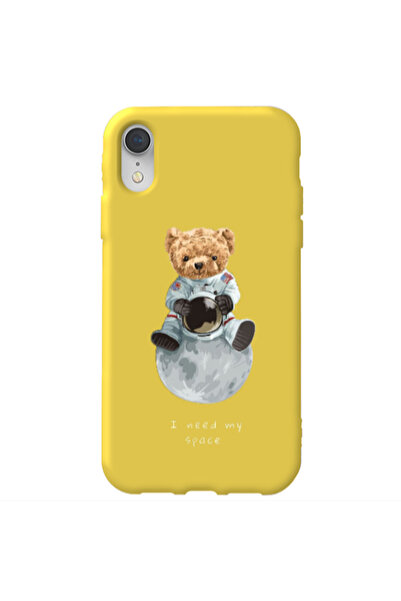 Other Apple iPhone Xr Bear in space Yellow Colored Silicone TPU Θήκη