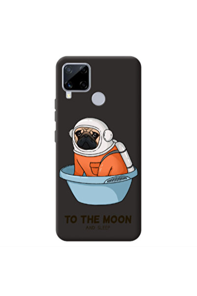 Other Realme C25S To the moon Black Colored Silicone TPU Θήκη