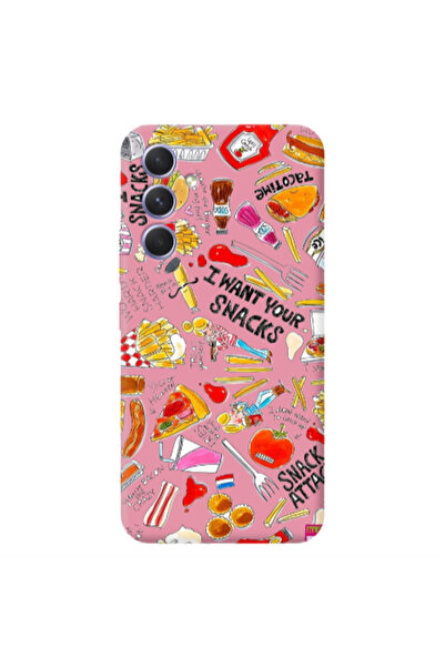Other Samsung A56 Snack attack Pink Colored Silicone TPU Θήκη