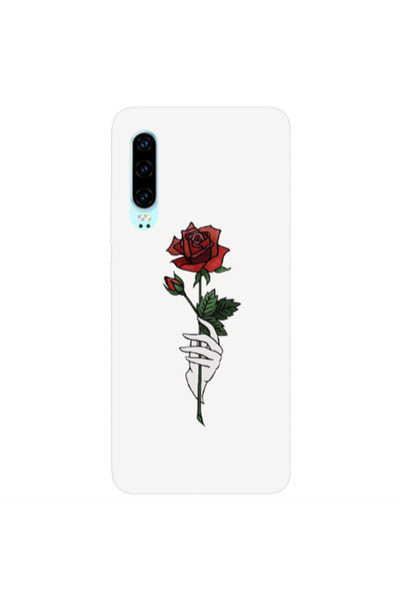 Other Huawei P30 Rose in hand Yellow Colored Silicone TPU Θήκη