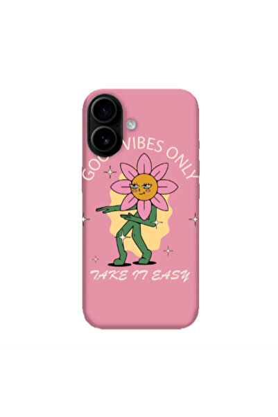 Other Apple Iphone 16 Good Vibes Only Pink Colored Silicone TPU Θήκη