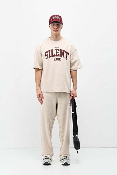 VAMOSCLO Oversize Printed Tracksuit Set Stone