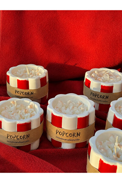 Moods Candle Studio Popcorn Tasarımlı Dekoratif Mum | Patlamış Mısır Konseptl...