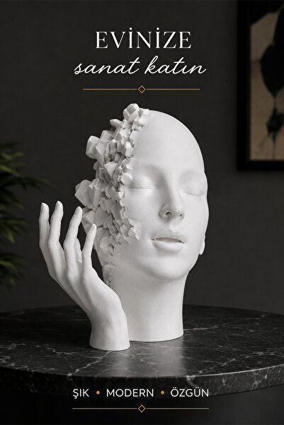 İBERİALHOME Muse Dekoratif Heykel | Modern Kadın Büstü Biblo | Sanat Objesi E...