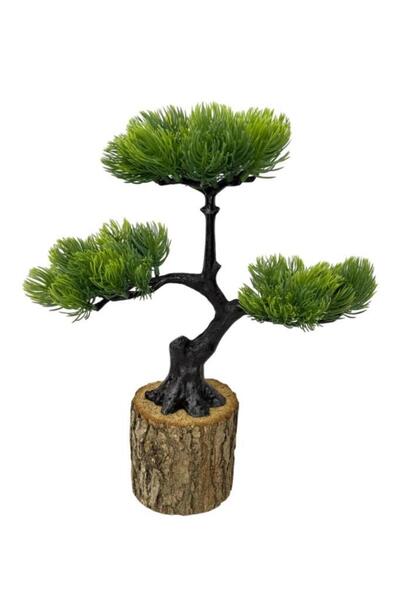 Nettenevime Yapay Çiçek Bonsai Ağacı Kütük Saksıda 3katlı Dekoratif Yapay Ağa...