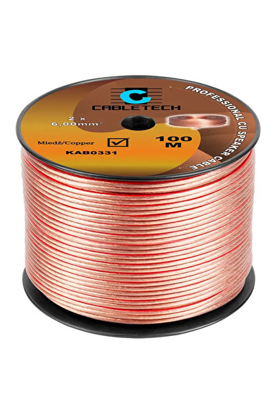 OEM Καλώδιο ηχείων 6mm x2 καθαρός χαλκός 1μ Cabletech KAB0331-1