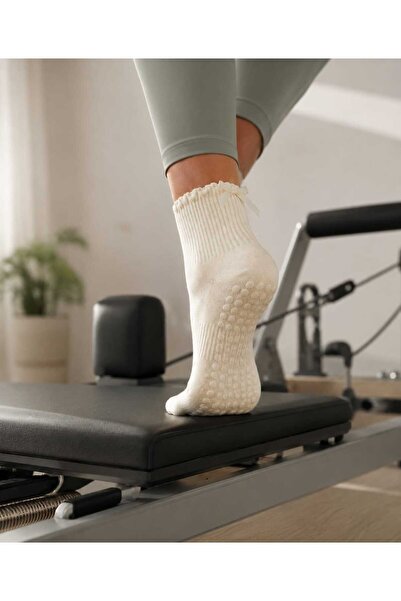 E&N Socks Kurdele Detaylı Kaydırmazlı Pilates Çorabı