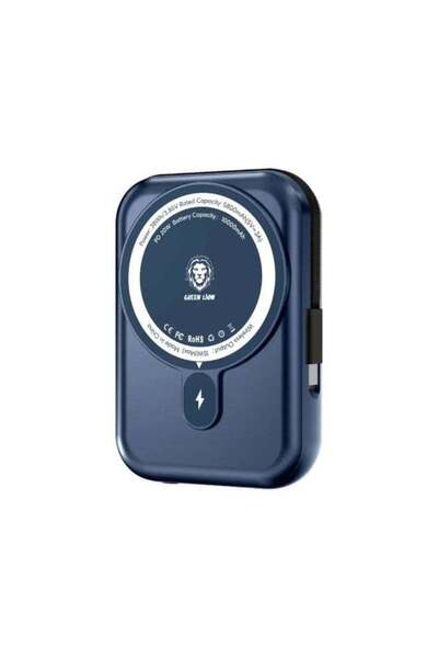 Green Lion Monaco 10000mAh MagSafe Power Bank, 20W PD, QC 3.0, Blue Titanium